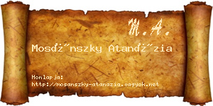 Mosánszky Atanázia névjegykártya
